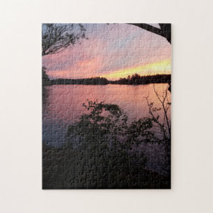 Pink Sky Sunset on Lake Legpuzzel