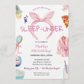 Pink Sleep Under Pajama Slumber Birthday Party Kaart (Voorkant)