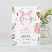 Pink Sleep Under Pajama Slumber Birthday Party Kaart (Staand voorkant)