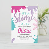 Pink Slime glitter verjaardag feest Kaart (Staand voorkant)