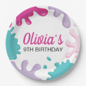 Pink Slime verjaardagsfeestje Papieren Bordje (Voorkant)