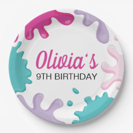 Pink Slime verjaardagsfeestje Papieren Bordje