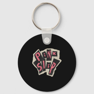 Pink Slip Distressed Grunge Typography Design Sleutelhanger