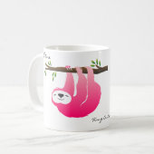 Pink Sloth Be Mine..Hang uit met mij Mok (Voorkant links)