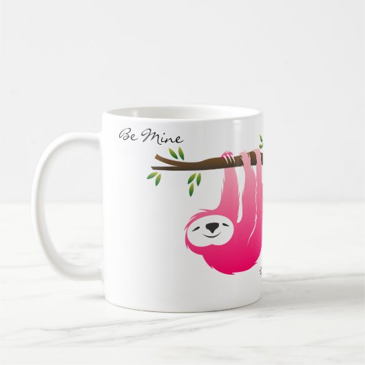 Pink Sloth Be Mine..Hang uit met mij Mok (Links)