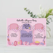 Pink Slumber Birthday Party Kaart (Staand voorkant)