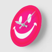 PINK SMILEY RONDE KLOK (Hoek)