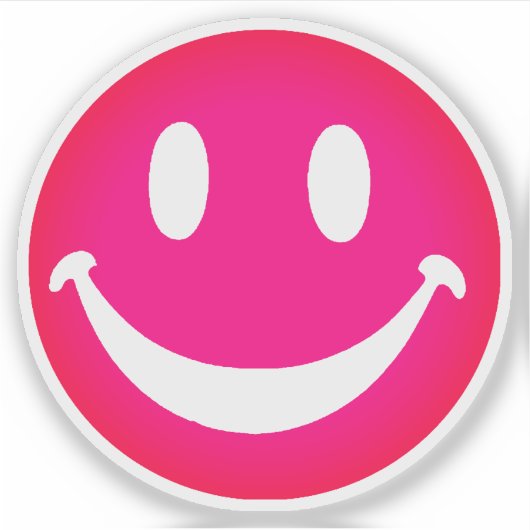 PINK SMILEY STICKER (Voorkant)