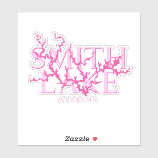 Pink Smith Lake Alabama Vinyl Sticker (Vel)