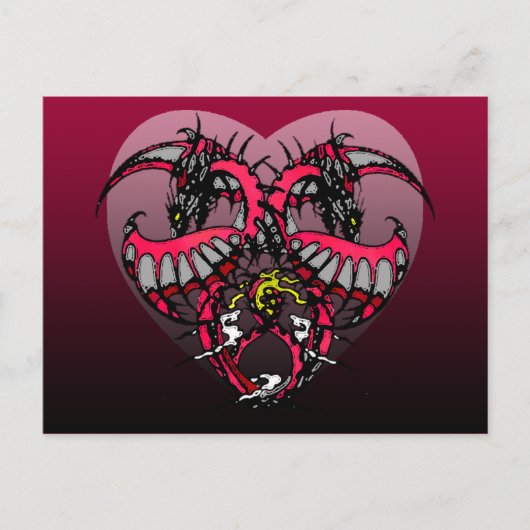 Pink Smoke Dragonheart Briefkaart (Voorkant)