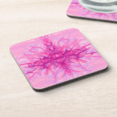 PINK SMOKE - Moderne en abstracte fractale kunst - Bier Onderzetter (Linkerzijde)