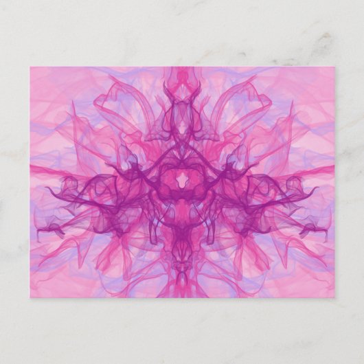 PINK SMOKE - Moderne en abstracte fractale kunst - Briefkaart (Voorkant)