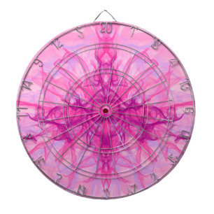 PINK SMOKE - Moderne en abstracte fractale kunst - Dartbord