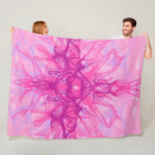 PINK SMOKE - Moderne en abstracte fractale kunst - Fleece Deken