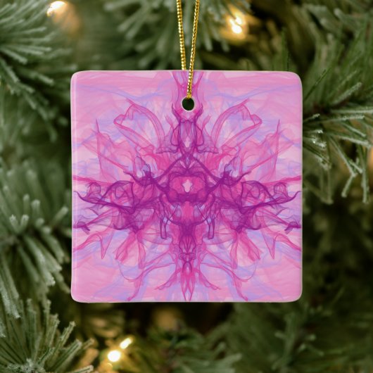 PINK SMOKE - Moderne en abstracte fractale kunst - Keramisch Ornament (Boom)
