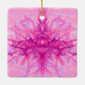 PINK SMOKE - Moderne en abstracte fractale kunst - Keramisch Ornament (Achterkant)