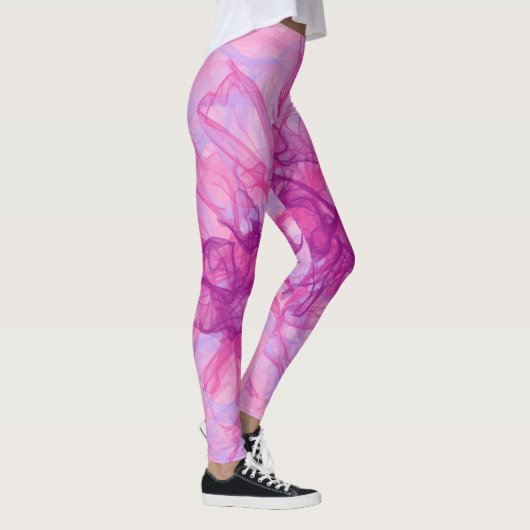 PINK SMOKE - Moderne en abstracte fractale kunst - Leggings (Rechts)
