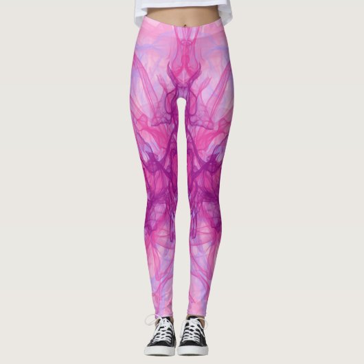 PINK SMOKE - Moderne en abstracte fractale kunst - Leggings (Voorkant)