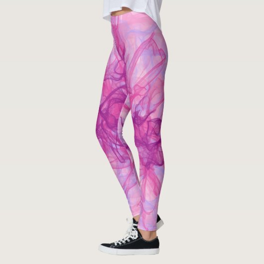 PINK SMOKE - Moderne en abstracte fractale kunst - Leggings (Links)
