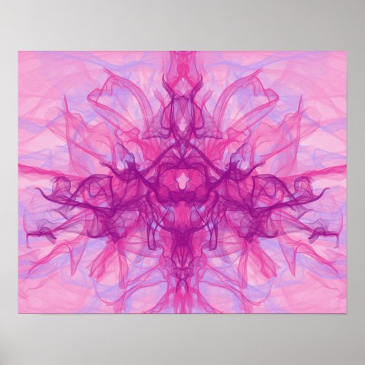 PINK SMOKE - Moderne en abstracte fractale kunst - Poster (Voorkant)