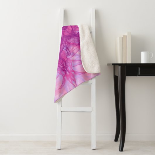 PINK SMOKE - Moderne en abstracte fractale kunst - Sherpa Deken (In situ)