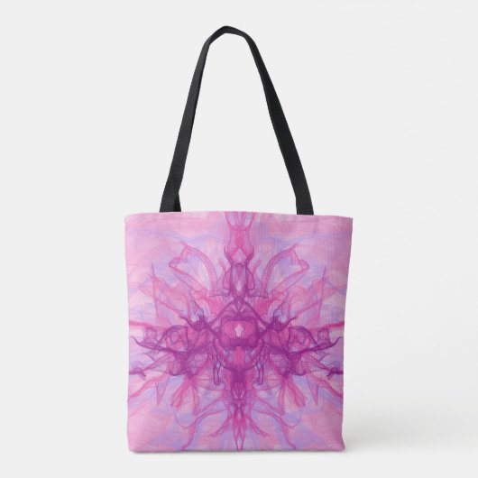 PINK SMOKE - Moderne en abstracte fractale kunst - Tote Bag (Achterkant)