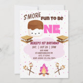 Pink, S'more Fun to be One, 1st Birthday Kaart (Voorkant)