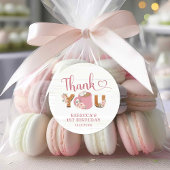 Pink S'more meisje 1e verjaardag Dank u Sticker