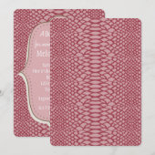 Pink Snake Print Baby shower Kaart (Voorkant / Achterkant)