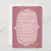 Pink Snake Print Baby shower Kaart (Achterkant)