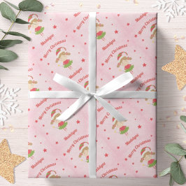 Pink sneeuw voor fijne kerst speciaal aangepast cadeaupapier