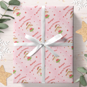 Pink sneeuw voor fijne kerst speciaal aangepast cadeaupapier