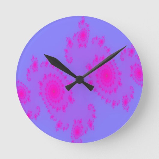 Pink Sneeze Fractal Wall Clock Ronde Klok (Voorkant)