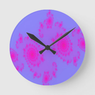 Pink Sneeze Fractal Wall Clock Ronde Klok