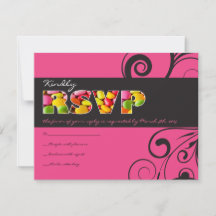 PINK SNOEP Bat Mitzvah Invitation Reply Kaart