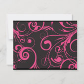 PINK SNOEP Bat Mitzvah Invitation Reply Kaart (Achterkant)