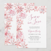 Pink Snow In Love Bridal Shower Kaart (Voorkant / Achterkant)