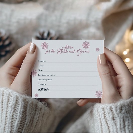 Pink Snowflake Advies Kaart | Vrijgezellenfeest in