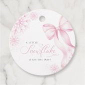Pink Snowflake-Baby shower Bedankjes Labels (Voorkant)