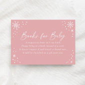 Pink Snowflake Baby shower Boeken voor Baby Informatiekaartje