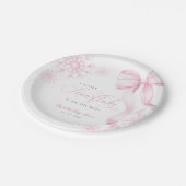 Pink Snowflake-Baby shower Papieren Bordje (Gekanteld)