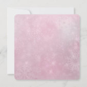 Pink Snowflake Baby shower Uitnodigen | winterwond Kaart (Achterkant)