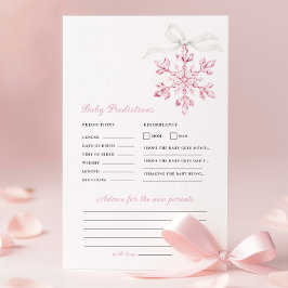 Pink Snowflake Baby shower Voorspelling Advies Spe