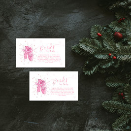 Pink Snowflake Ballerina Books For Baby Shower Informatiekaartje