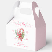 Pink Snowflake Festive Candy Girl Baby Shower  Bedankdoosjes (Achterkant)