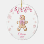 Pink Snowflake Girl Cookies Birthday  Keramisch Ornament (Links)