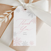 Pink Snowflake Glitter Birthday Cadeaulabel