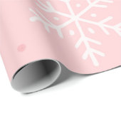 Pink Snowflake & Gold Sparkle Christmas  Cadeaupapier (Rol Hoek)
