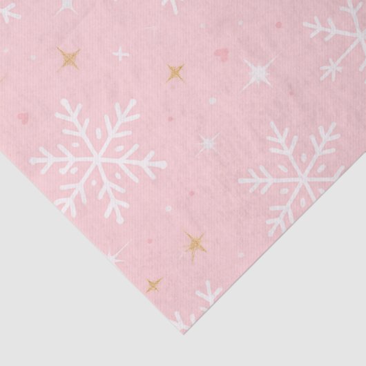 Pink Snowflake & Gold Sparkle Christmas  Tissuepapier (Detail)