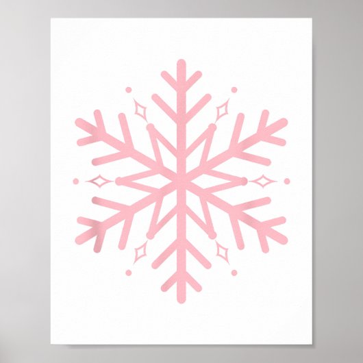 Pink Snowflake Poster (Voorkant)